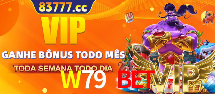 Banner promocional do W79 BET oferecendo 100% de recompensas adicionais contínuas para quem fizer o login diário (Daily sign-in), com um mascote de coelho.